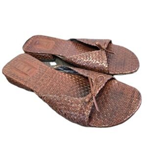 CEM Vintage  Lori woven leather sandals 10M Dark Brown Classy